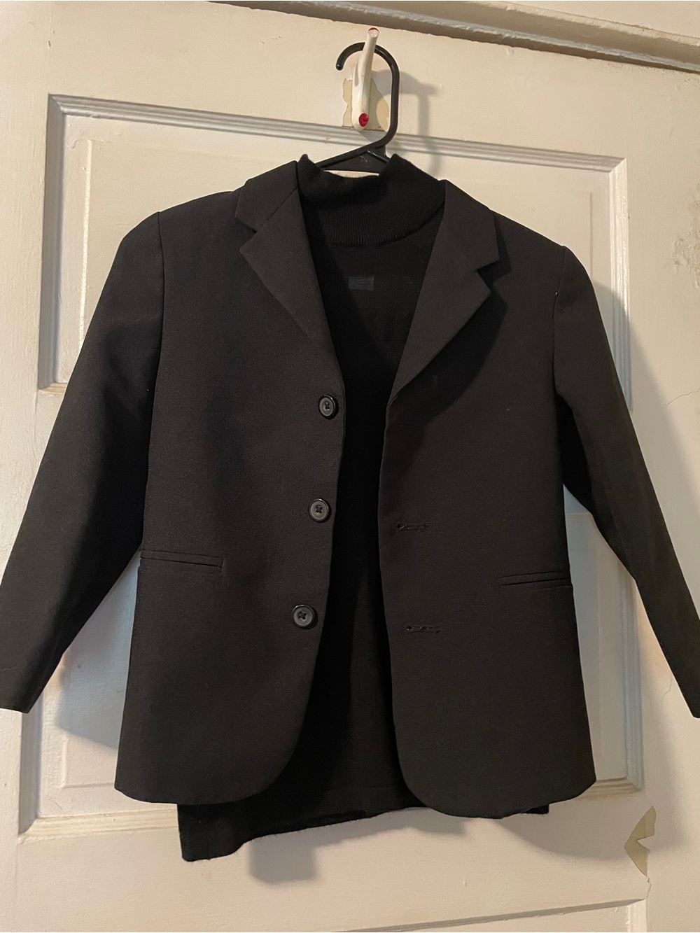 Juniors Black Single-Breasted Sport Coat Blazer